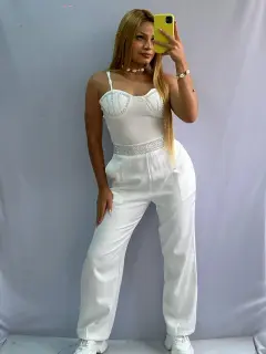 Set Casual Unicolor con Piedrerias