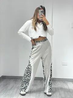 LJR160-041608 PANTALON  CON GOMA EN PRETINA Y ESTAMPADO ANIMAL PRINT EN PIERNAS