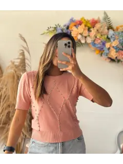 HH066-110662 BLUSA TEJIDO MANGA CORTA