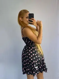AMF026-010260 VESTIDOS CORTOS CON ESTAMPADOS DE FLORES PEQUEñAS
