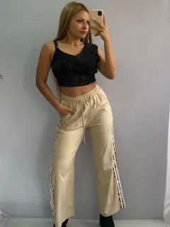 Pantalón con Estampado Lateral de Animal Print