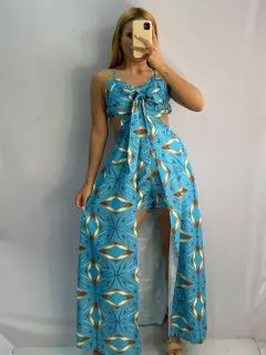 Vestido Corto con Estilo Capa Estampado con Escote