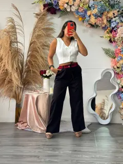 HZS148-061484 PANTALON CASUAL CON CORDON EN PRETINA
