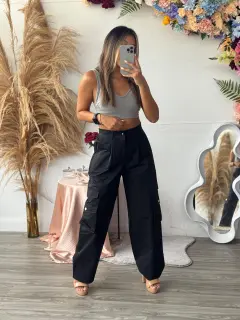 JR087-020874 PANTALON CASUAL CON BOLSILLOS LATERALES