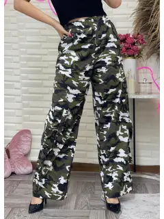 XJR068-100681 PANTALON CASUAL CON CAMUFLAJEADO CON AJUSTE EN CINTURA