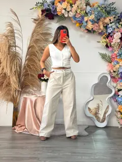 HZS148-061484 PANTALON CASUAL CON CORDON EN PRETINA