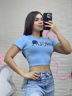 HZS322-063221 BLUSA TEJIDA CORTA CON MANGAS Y HERMOSO ESTAMPADO