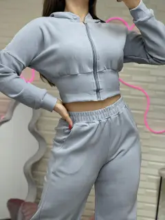 JX025-300258 SET LARGO DEPORTIVO CON CHAQUETA DE CAPUCHA