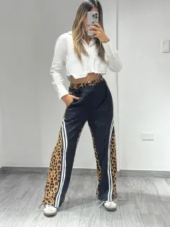 LJR160-041608 PANTALON  CON GOMA EN PRETINA Y ESTAMPADO ANIMAL PRINT EN PIERNAS