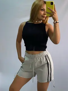 Short Deportivo Unicolor Estampado de Adidas