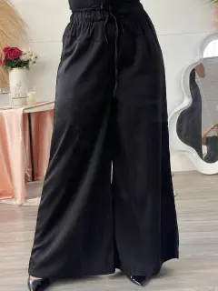 HZS273-062730 PANTALON CASUAL CON PRETINA ARRUCHADA UNICOLOR
