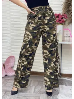 XJR068-100681 PANTALON CASUAL CON CAMUFLAJEADO CON AJUSTE EN CINTURA