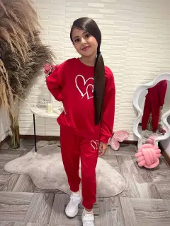 AF032-010326 SET DE NIñAS DEPORTIVO CON ESTAMPADO EN SUETER