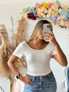 Blusa de Mangas Casual con Lazo