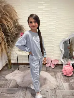 AF032-010326 SET DE NIñAS DEPORTIVO CON ESTAMPADO EN SUETER