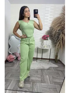 JM0278-702780 SET TEJIDO CON DETLLE EN  BLUSA TIPO LAZO