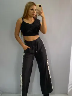 Pantalón con Estampado Lateral de Animal Print