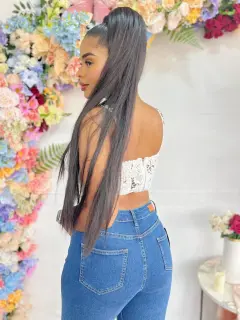 HZS126-061269 BLUSA CORTA CON ENCAJE UNICOLOR