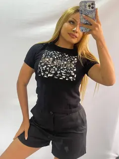 Blusa de Mangas Casual Unicolor
