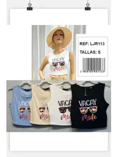 LJR113-041133 BLUSA ESTILO CAMISETA CON ESTAMPADO PLAYERO