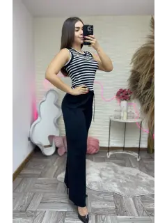 JM0283-702834 SET LARGO TEJIDO CON RAYAS EN BLUSA