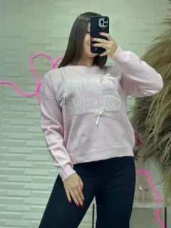 AL016-140165 SUETER TEJIDO CON ESTAMPADO DE LETRAS