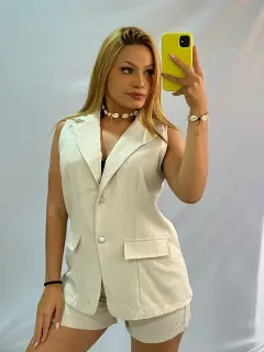 Set de Short con Blusa Tipo Chaleco