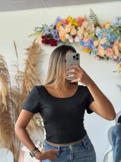 Blusa de Mangas Casual con Lazo